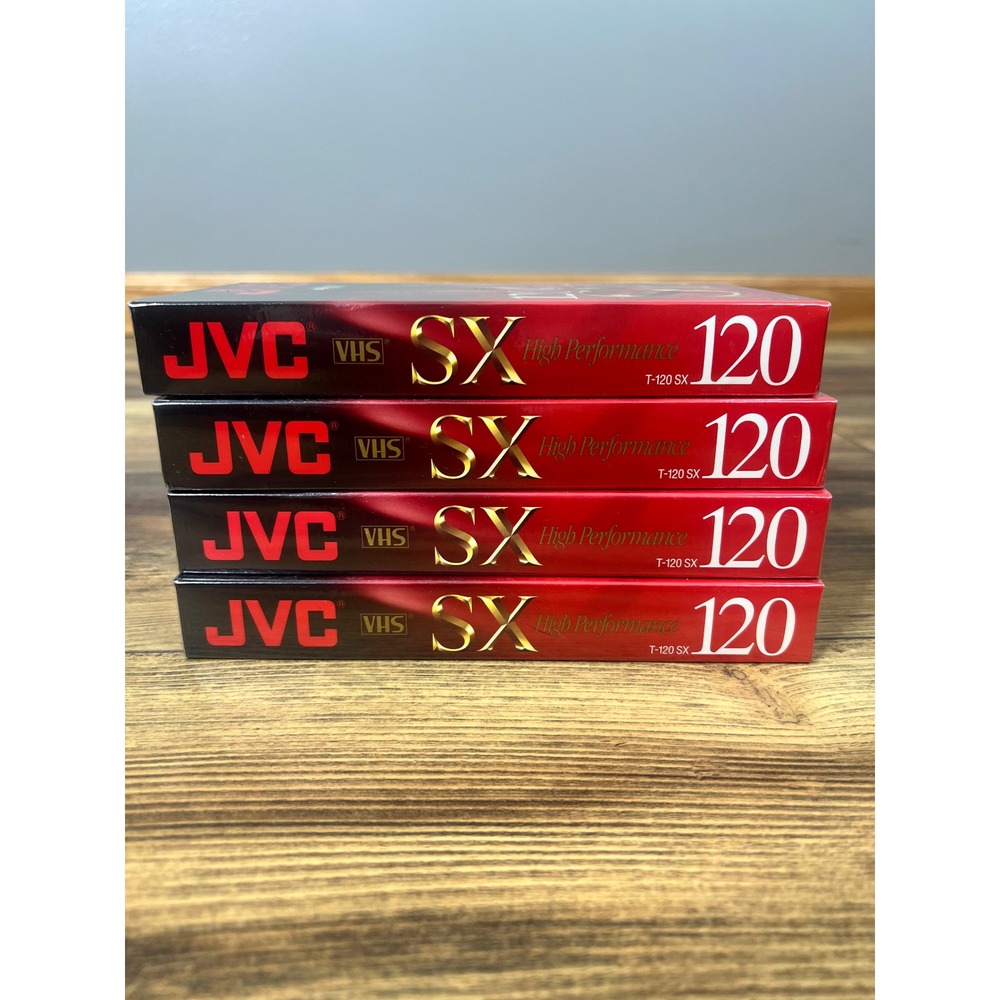 Lot of 4 JVC SX High Performance T-120 VHS Blank Cassette Tapes New Sealed